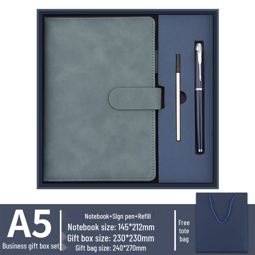 A5 Custom LOGO Business Notebook Set: Faux Leather Stationery Gift for Company Events