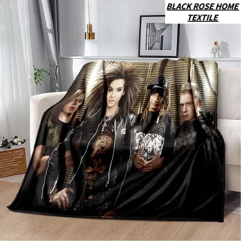 Coperta Artistica di Moda Tokio Hotel Rock Band Lenzuolo di Lusso per Camera da Letto Coperta Calda per Viaggi all'Aperto Campeggio Picnic Pausa Pranzo