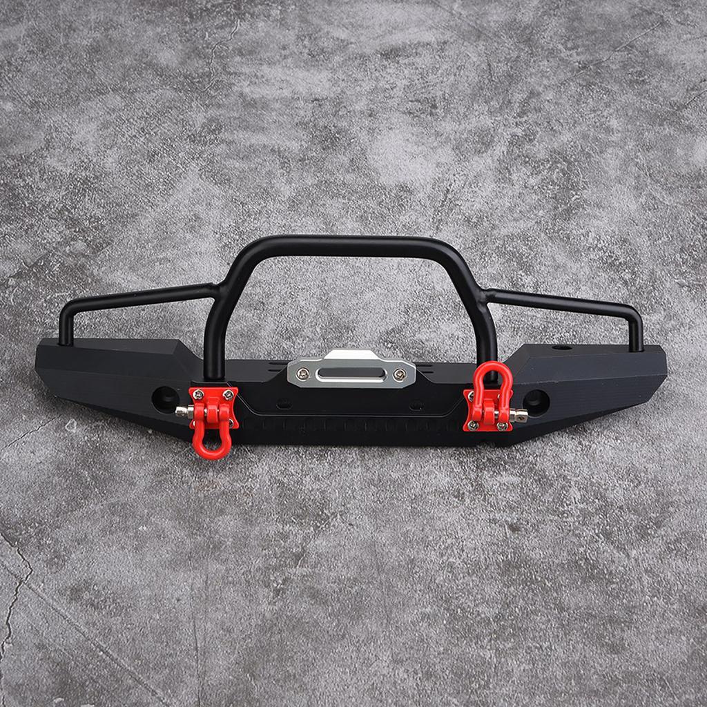 1 10 RC Crawler Metal Front Bumper LED Light for Traxxas TRX 4 SCX10II 90046 Car (Flat)