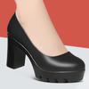 Sapatos Femininas Women Fashion Black Platent Leather Platform Square Heel Shoes Zapatos De Mujer Office Pumps Ab570