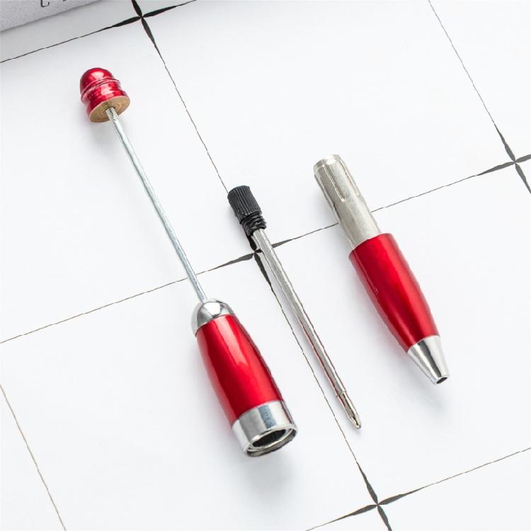6x 1.0mm Writing Pen Beadable Ballpoint Pen Creative DIY Beaded Pen for Student