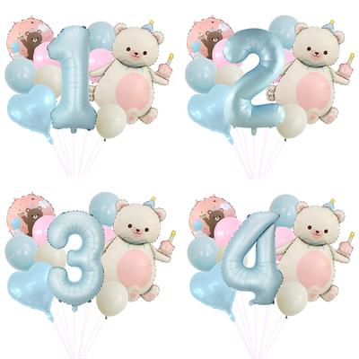 Bobby Blue Digital Matte Magic Cake Bear Aluminum Film Balloon Set Children'S Birthday Balloon Decoration