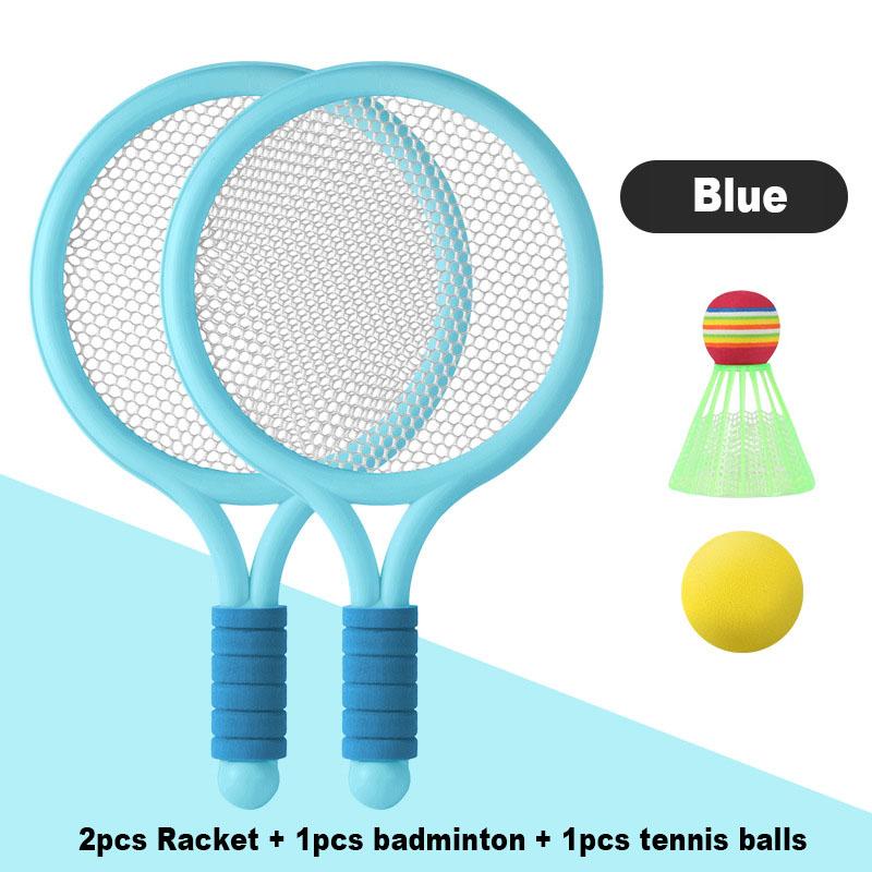 Raquette de Tennis pour Enfants Sports de Plein Air Raquette de Badminton Ensemble de Jouets pour Jardin d'Enfants pour 3-12 ans Ensembles de Badminton bleu