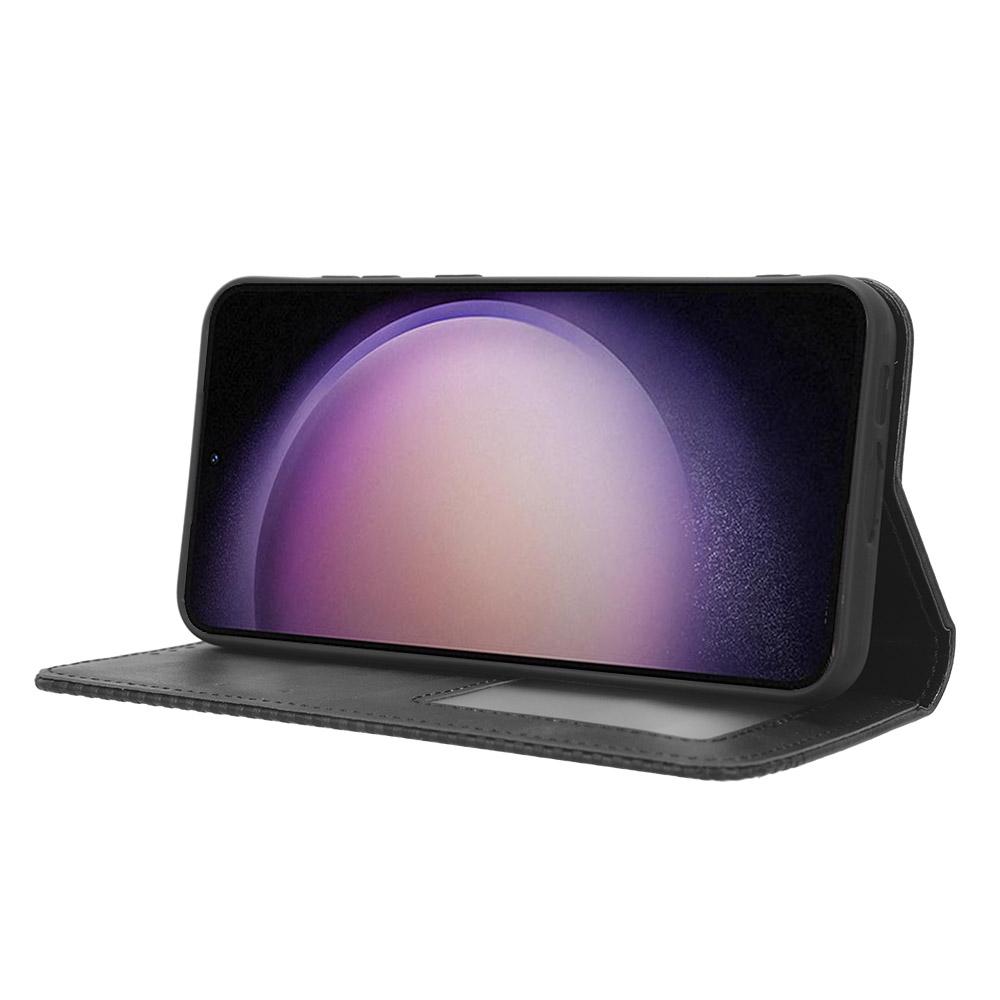 Stand Wallet Phone Case for Samsung Galaxy S23 FE,Retro PU Leather Protective Phone Cover