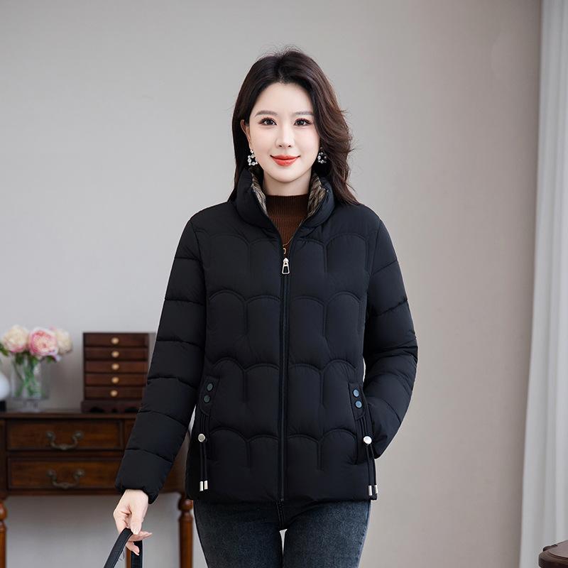 Plus Size Women's Light Quilted Down Jacket Stand Collar