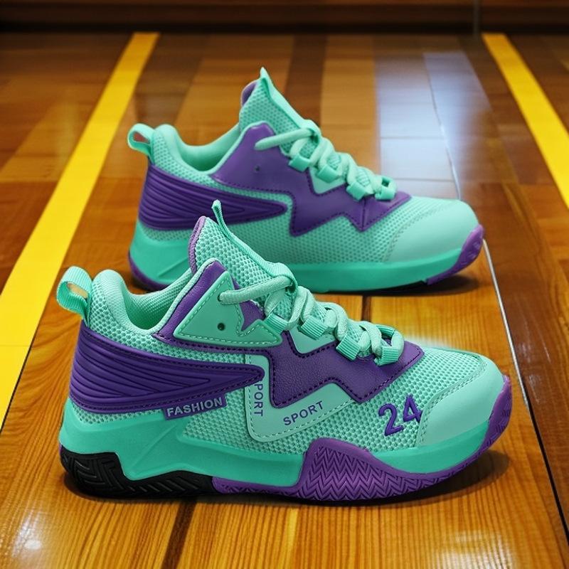 Cross-border new classmates children's sports shoes 6-12 years old leather wear-resistant basketball shoes dad shoes boys versatile trendy shoes