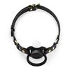 Littleforbig Leather Adult Pacifier Choker, Adjustable Strap for Second Generation Pacifiers, Pacifier & Gag Set (Black)