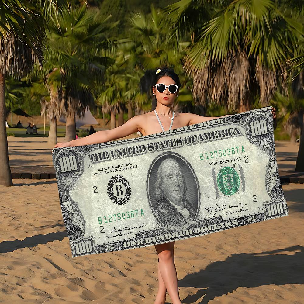 Dollar Luxury Microfiber Printed Beach Towel Mountain Climbing Yoga Beach Swimming Running Absorbent Soft Towel