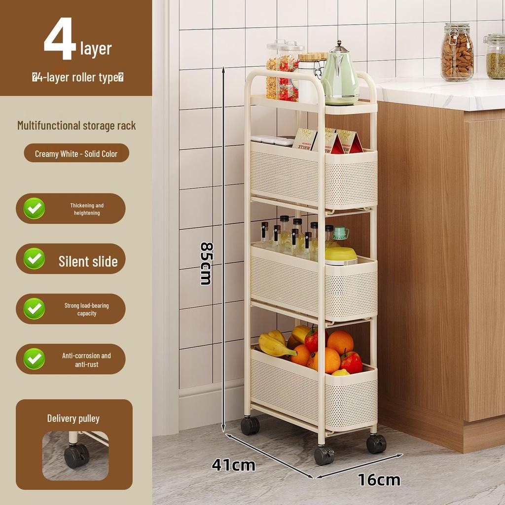 Tall Multi-Layer Kitchen Storage Rack for Narrow Spaces