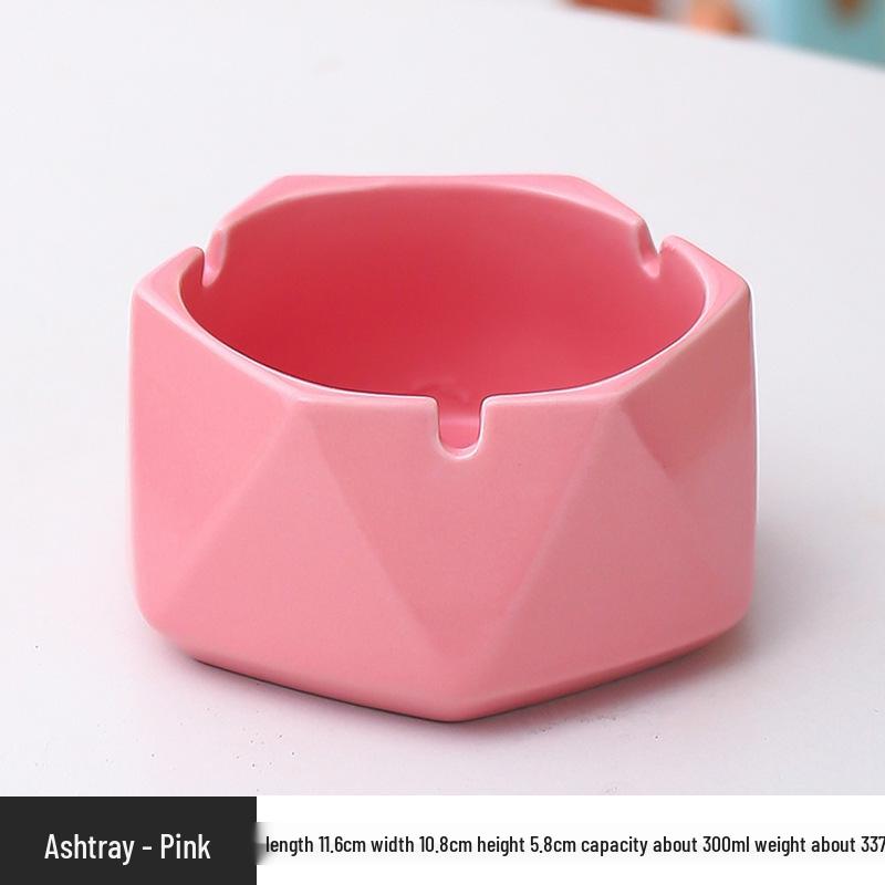 Скандинавская минималистичная шестиугольная керамическая пепельница с крышкой трендовый декор для дома и офиса One piece 950₽