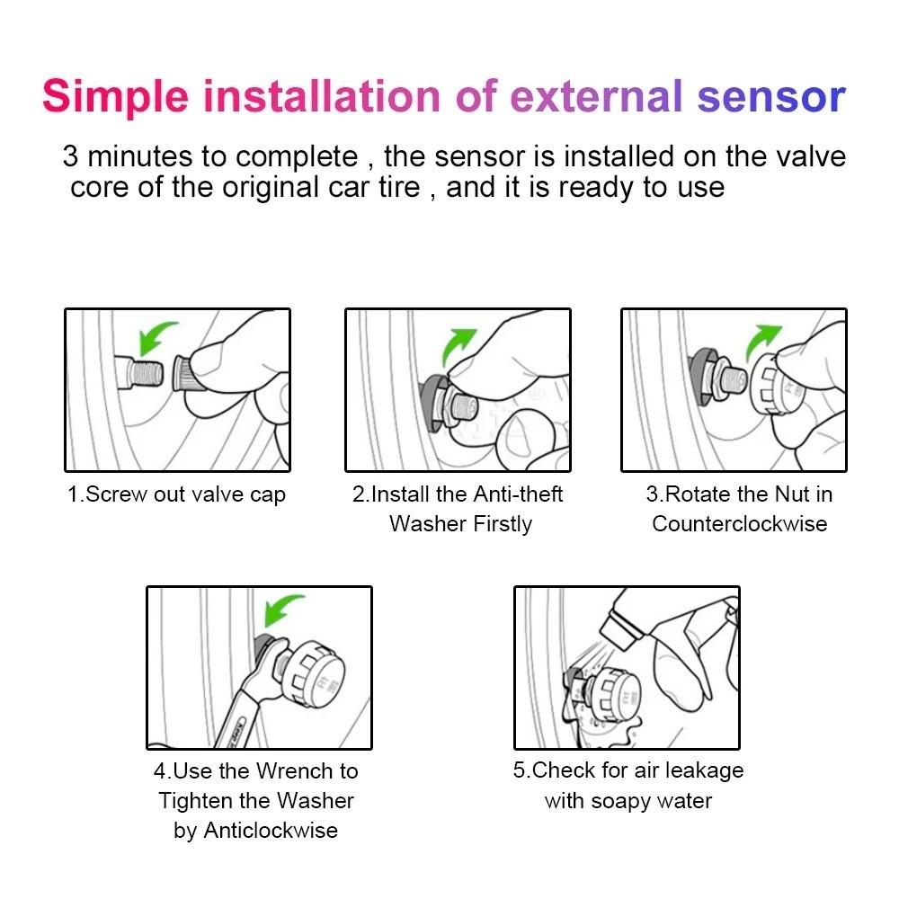 Waterproof Wireless Tire Pressure Detector  Motorcycle Tire Monitoring
