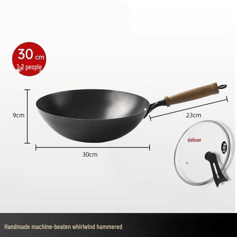 

ZISIZ Hammered Cast Iron Wok