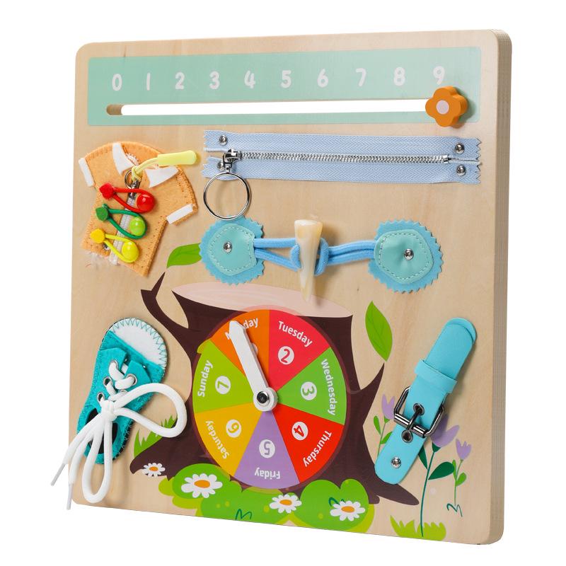 Montessori Busy Board: Multifunctional Educational Toy for Developing Life Skills and Puzzle Solving In Early Childhood.