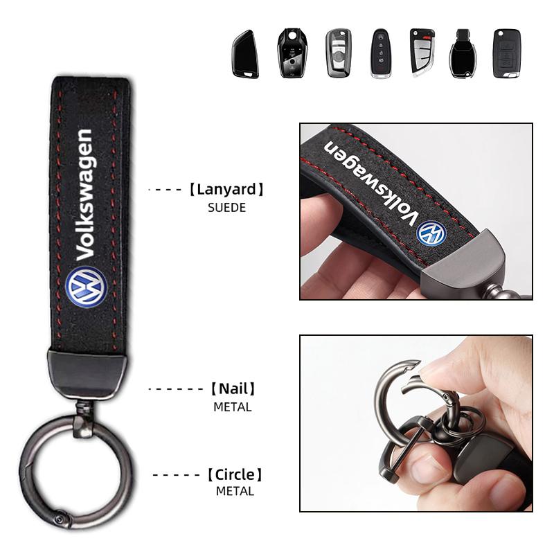 Für VOLKSWAGEN VW Auto Reifen Rad Ventilkappen Abdeckung Wildleder Auto Schlüsselanhänger Ring Schlüsselanhänger Für Volkswagen GTI Golf Tiguan Jetta Transpo