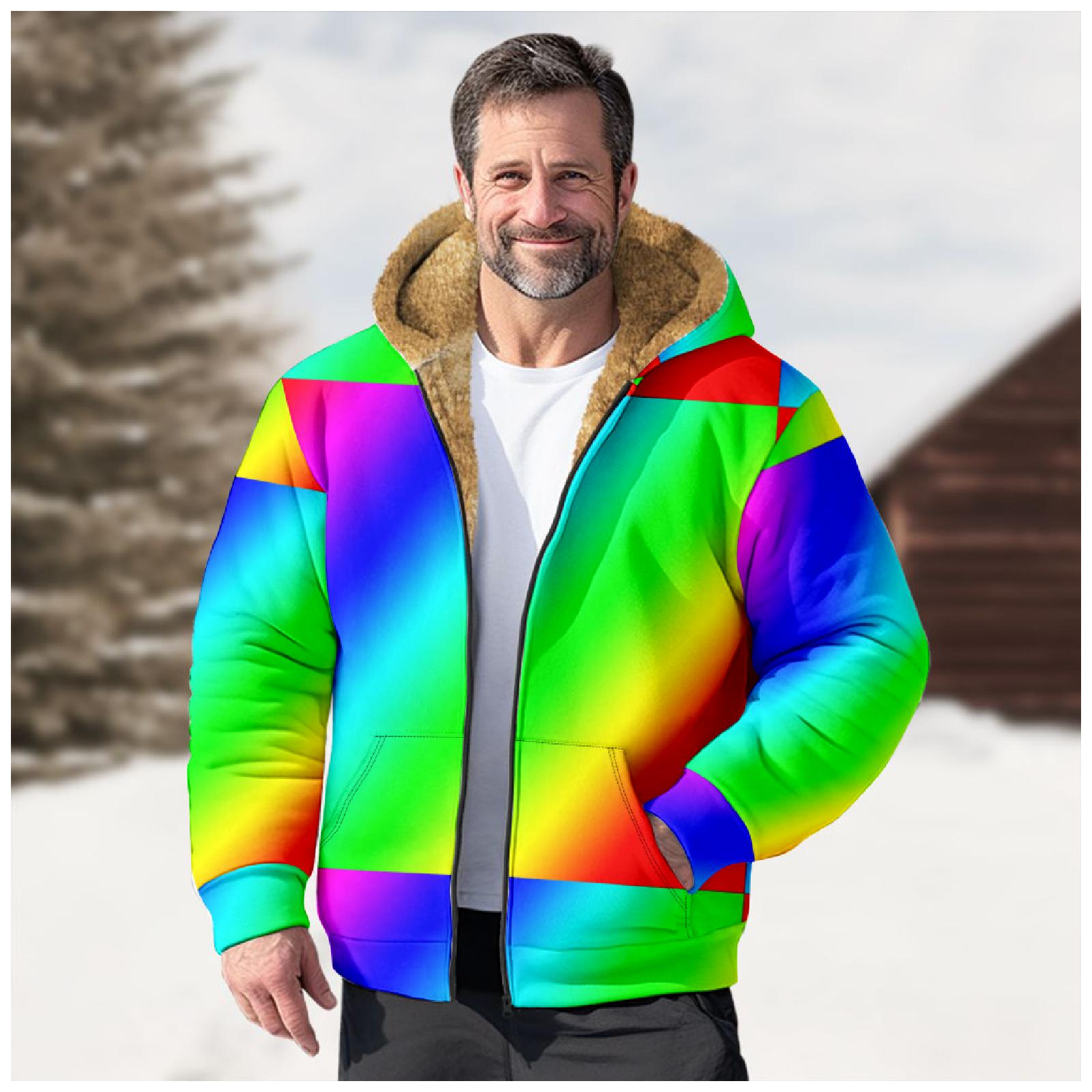 

Мужской индивидуальный повседневный свитер на молнии с длинным рукавом и принтом, толстый хлопковый костюм, зимний костюм S зелёный