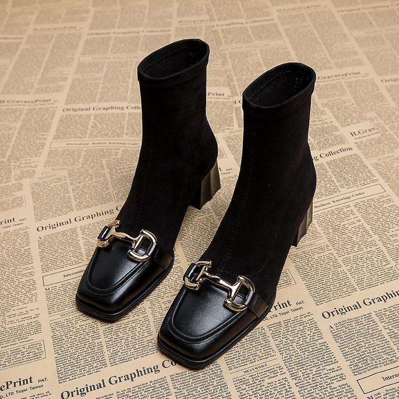 

Женские осенне-зимние новые ботильоны на толстом каблуке, маленькие короткие ботинки, осенне-зимняя женская обувь на среднем каблуке, на высоком каблуке, тонкие ботинки Мартин 34