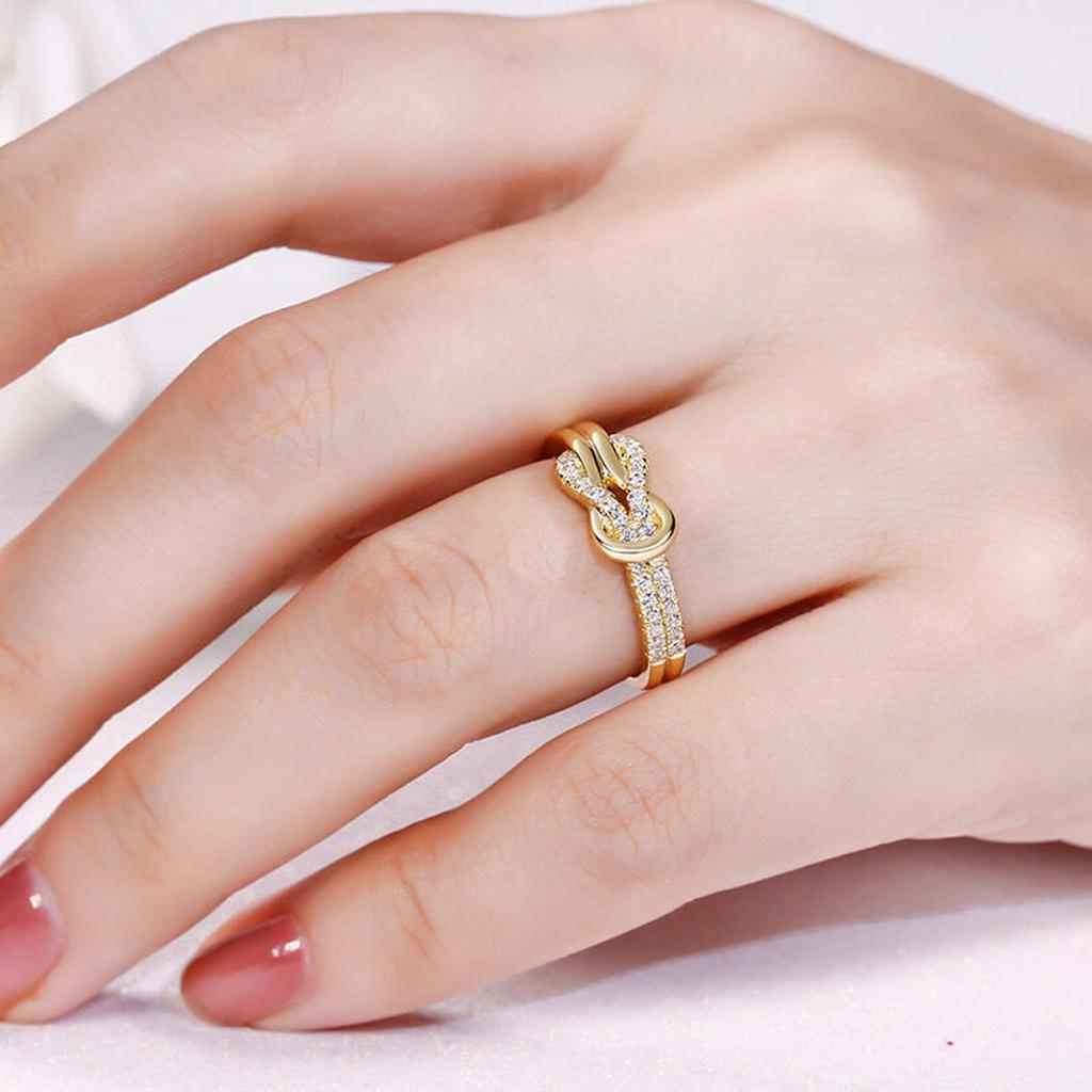 Jeulia Infinity Perfect as a Gift for an Anniversary or Birthday Women's Ring, Silver, Engraved,