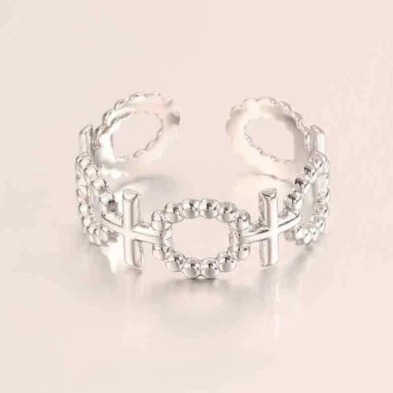 Popular Fashion Stainless Steel Heart-shaped Open Ring for Women, Light Luxury, Niche, High-end Style Finger Ring, 18K Gold Ring