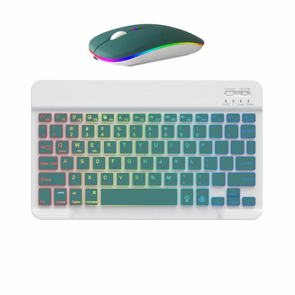 Russian Wireless RGB Backlit Bluetooth Keyboard & Mouse Set for iPad, Phone, Tablet