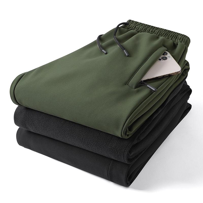 

Men s 2024 Autumn Fleece-Lined Softshell Windproof Waterproof Hiking Pants 3XL