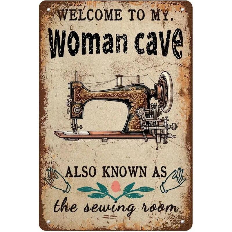 Vintage-Metallschilder „Welcome to My Woman Cave“ mit Aufschrift „Woman Cave“, Poster, Teller, Wanddekoration für Zuhause, Garten, Küche, Bars, Woman Cave, Café, Clubs, Pubs