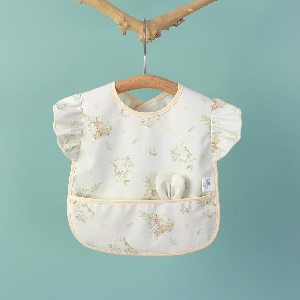Waterproof Sleeveless Baby Feeding Bib - Lace, Stain-Proof Coverall for Infants & Toddlers