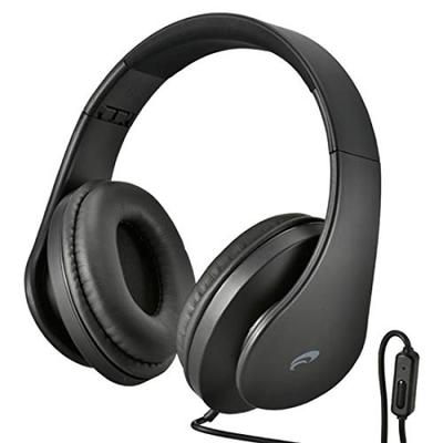 Ohm Electric AudioComm Headphones for Smartphones Black OHM HP-H250N-K 03-2806
