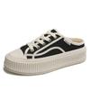 Damen Mules Segeltuch Hausschuhe Zum Hineinschlüpfen Modische Sneaker Plateau Bequeme Laufschuhe Slip-On Mules Ohne Fersenriemen Urlaubsschuhe
