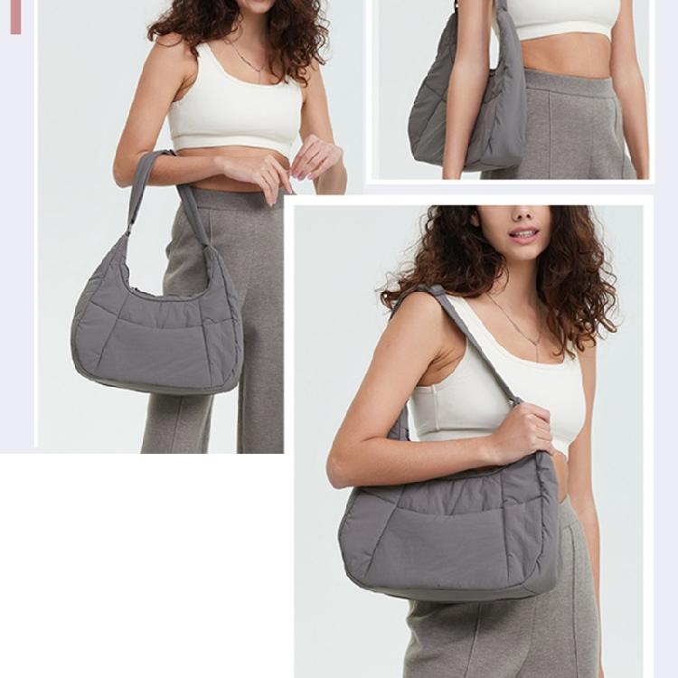 Fashion Underarm Bag for Women Versatile Shoulder Bag Solid Color Armpit Bag