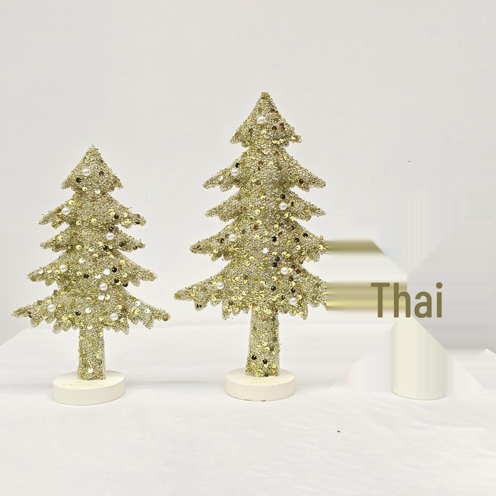 Mini Sınır Ötesi Kumaş Yılbaşı Ağacı Süsü - Masaüstü Dekorasyonu & Hediye