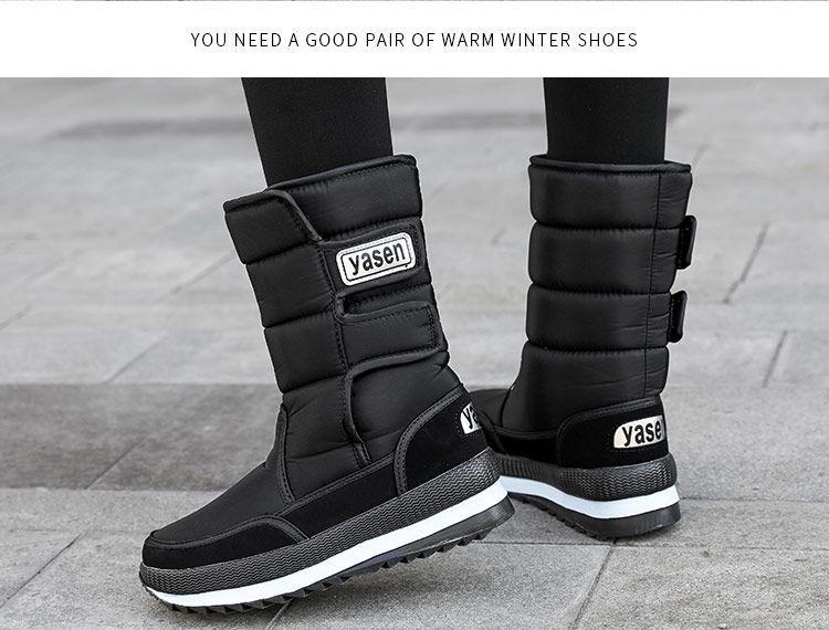 Northeast Women's Waterproof Winter Mid-Calf Snow Boots with Velvet Lining and Non-Slip Thick Sole