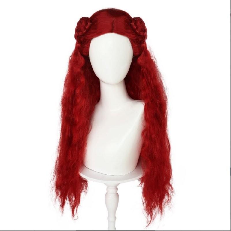 The Rise Descendants Of Red Women Wavy Wig Cosplay Headdress Show Decoration