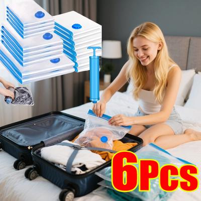 Sac Aspirateur avec Valve ou Pompe pour Rangement des Vêtements Grand Sac en Plastique à Compression Vide Accessoires de Voyage Contenant de Rangement