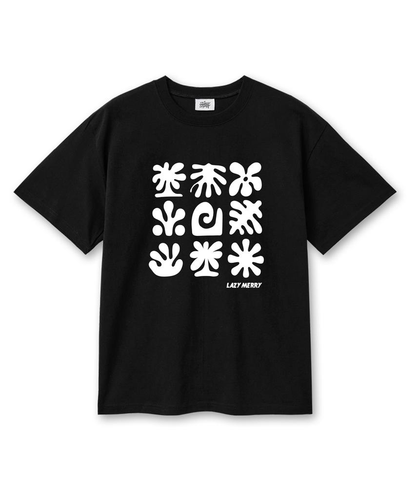 Leijimeli 20-Count Cotton Oversized Short Sleeve T-Shirt Black