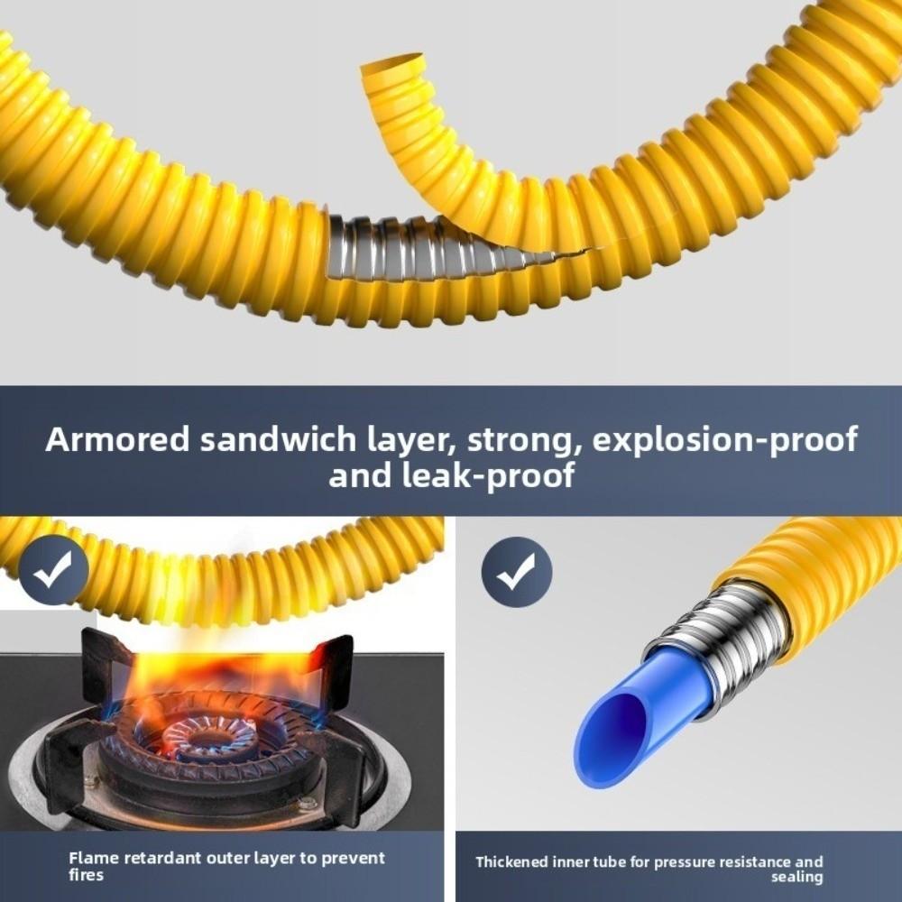 1/1.5/2/2.5/3m Explosion Proof Gas Pipe Rodent Proof Anti Chewing Flexible Steel Gas Pipe Low Pressure Corrugated Gas Hose