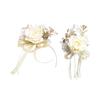 Premium Artificial Flower Wedding Corsage Pair For Bride Grooms Bridesmaids Matching Accessories Western Ceremony