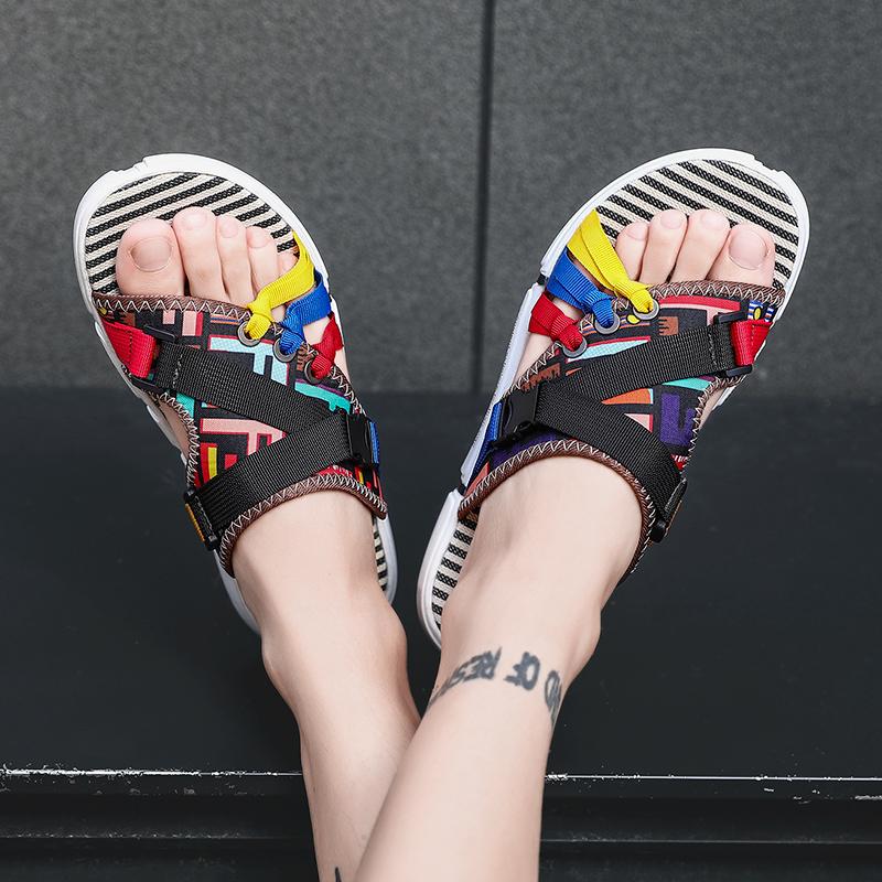 2025 Handmade Breathable Beach Sandals Men's Braided Colour Outdoor Slippers Anti-Slip Sole Summer Casual Shoes Euro 38-45