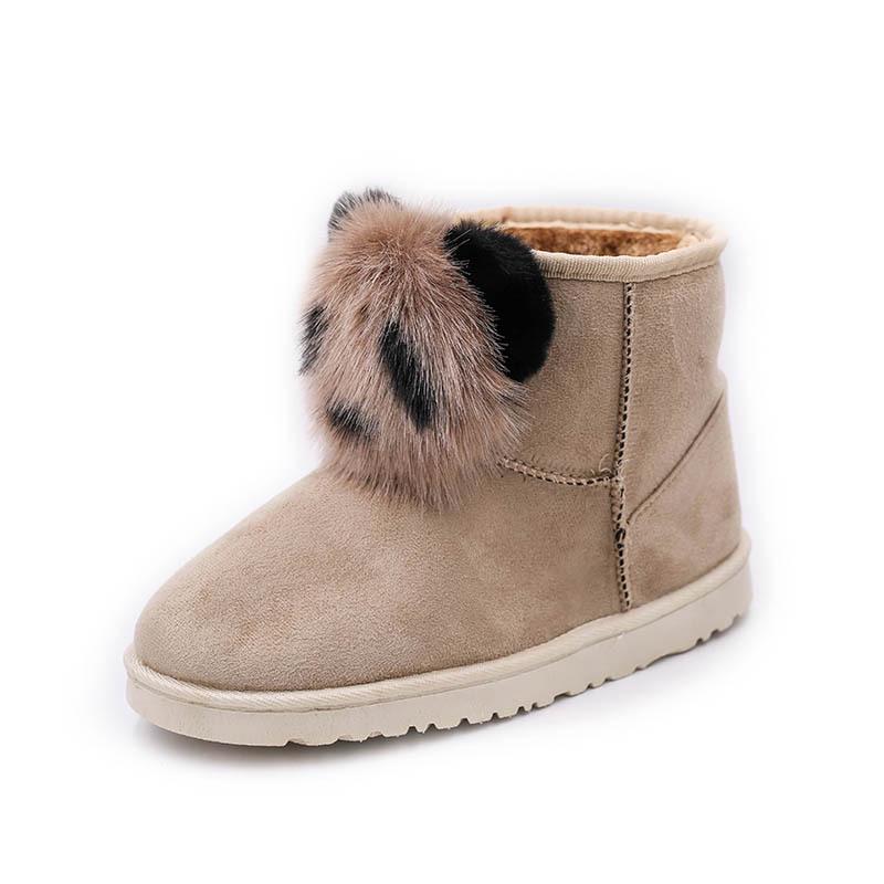 Snow Boots Women's Short Boots Velvet New Women's Boots 2025 Winter Korean Version Cotton Shoes Hairball Panda Short Boots