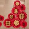 Chinesische Hochzeitsdekoration Zubehör 3D Statisch Doppel Glück Aufkleber Wanddeko Traditionelle Chinesische Hochzeit Hintergrund Ornament