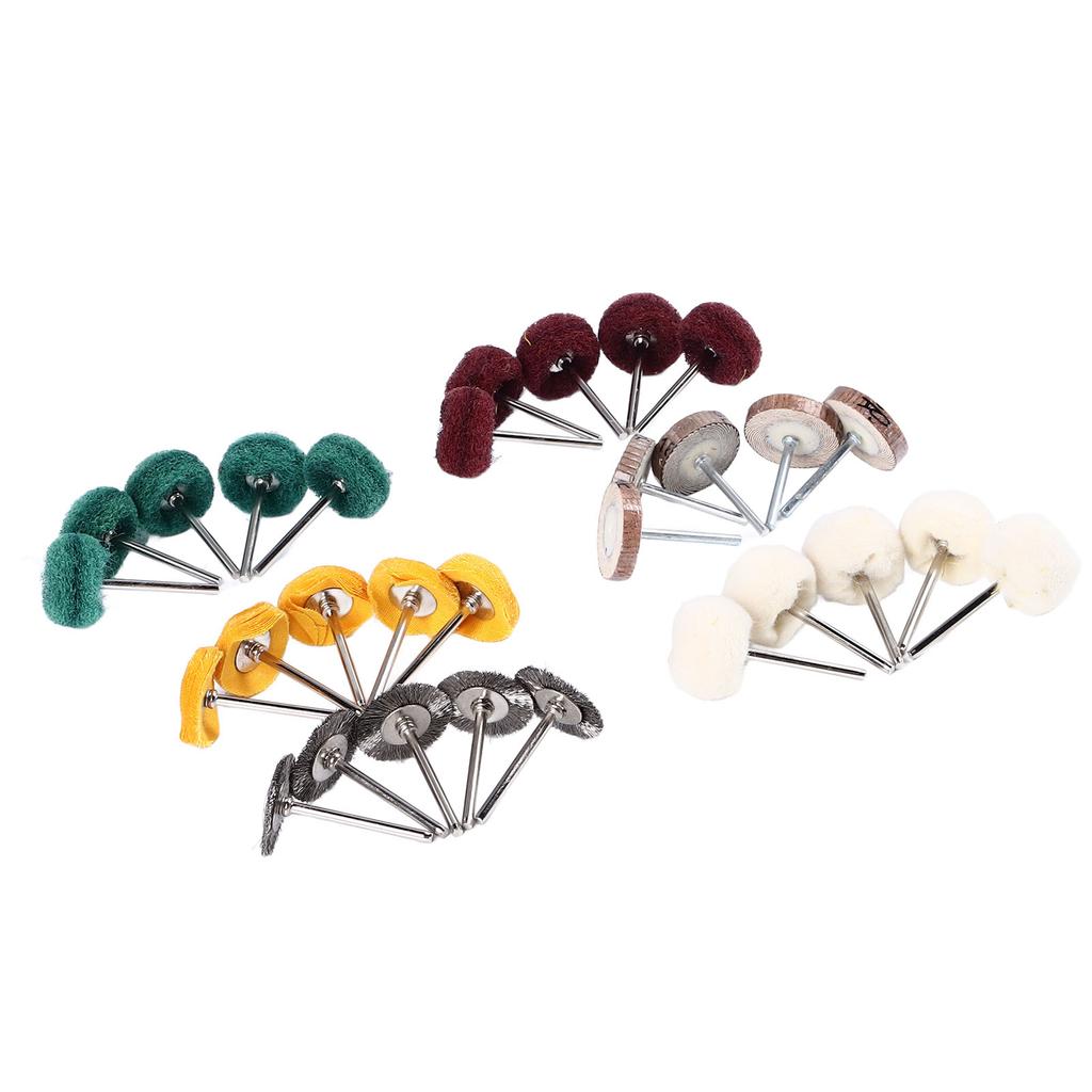 30 Stück Polier-Schwabbelscheiben-Set Metall-Rostentfernung mit 0,4 cm Schaft Power-Rotationswerkzeugteile