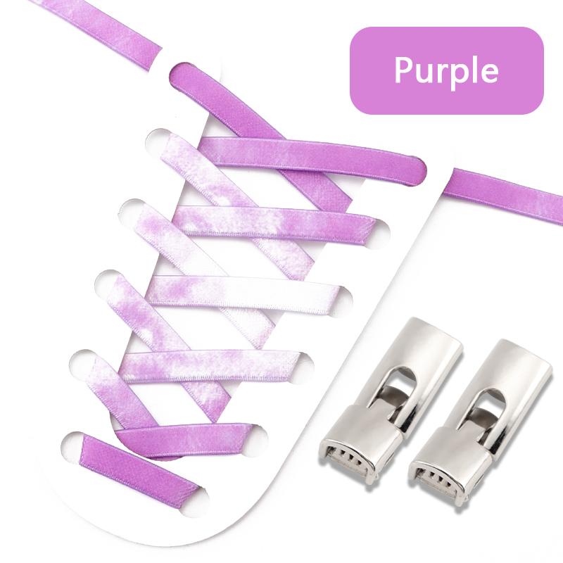 Rainbow Elastic Sneaker Laces Cross Buckle No Tie Shoelaces Adults Kids 8MM Wide Flats Rubber Running Shoelace Shoe Accessories