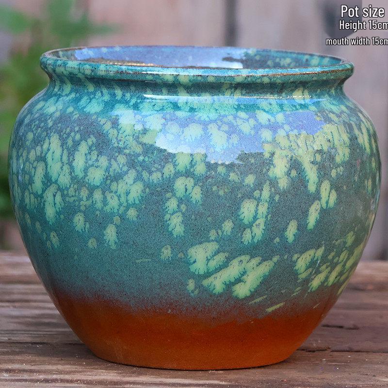 Large Handmade Coarse Ceramic Pot for Succulents and Greenery