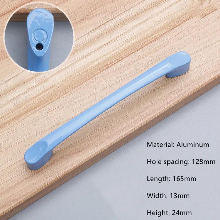 Modern Simple Aluminum Colorful Furniture Handles Children's Room Cabinet Door Handles Drawers Wardrobe Knobs Home Decoration