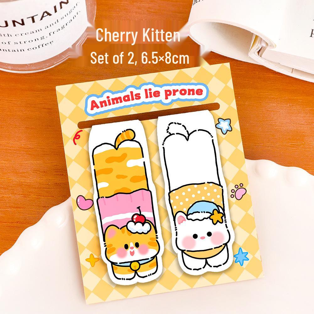Cute Animal Two-Piece Magnetic Cartoon Bookmark Set