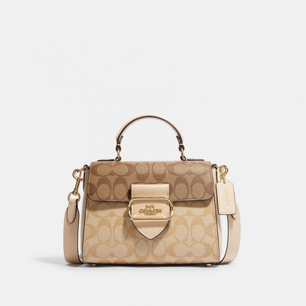 

Сумка-портфель Coach Morgan из канвы Blocked Signature с ручкой сверху