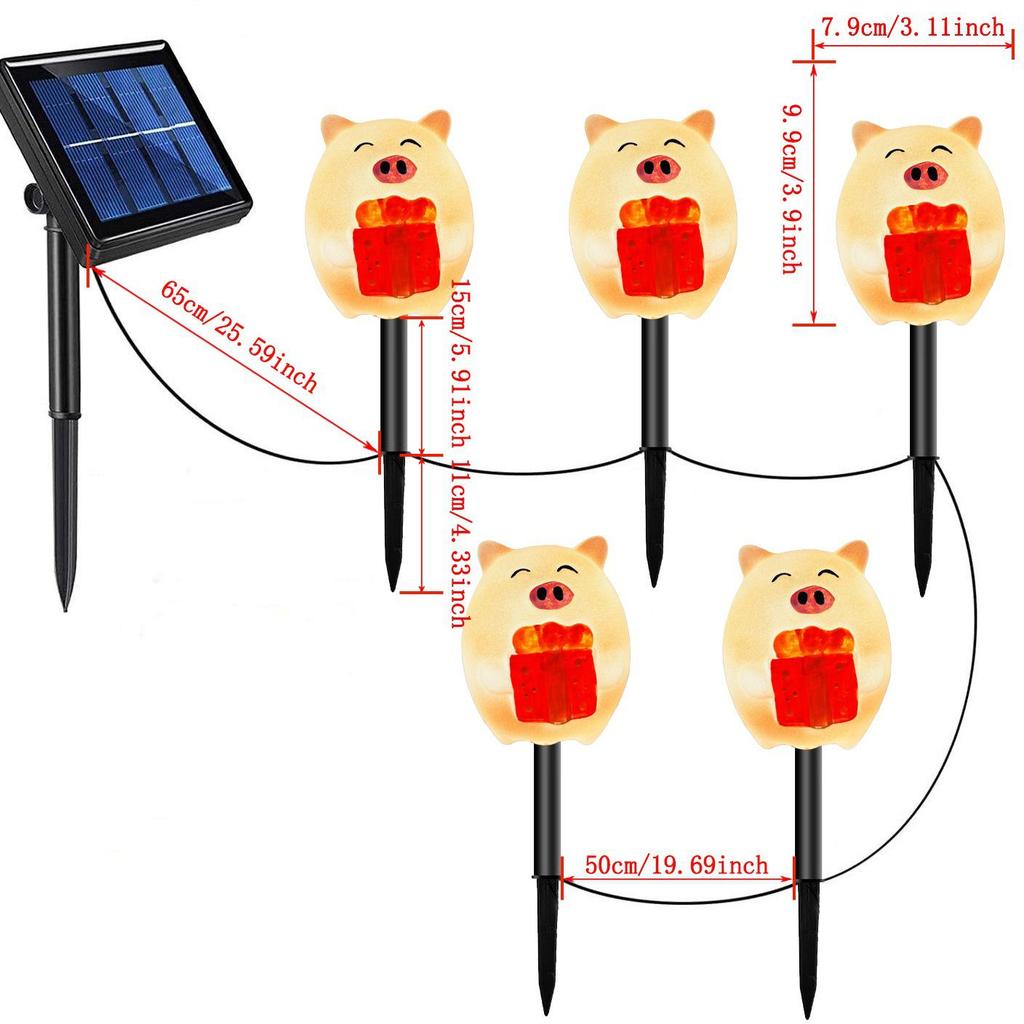 Solar Santa Claus LED Garden Stake Lights for Outdoor Lawn and Courtyard