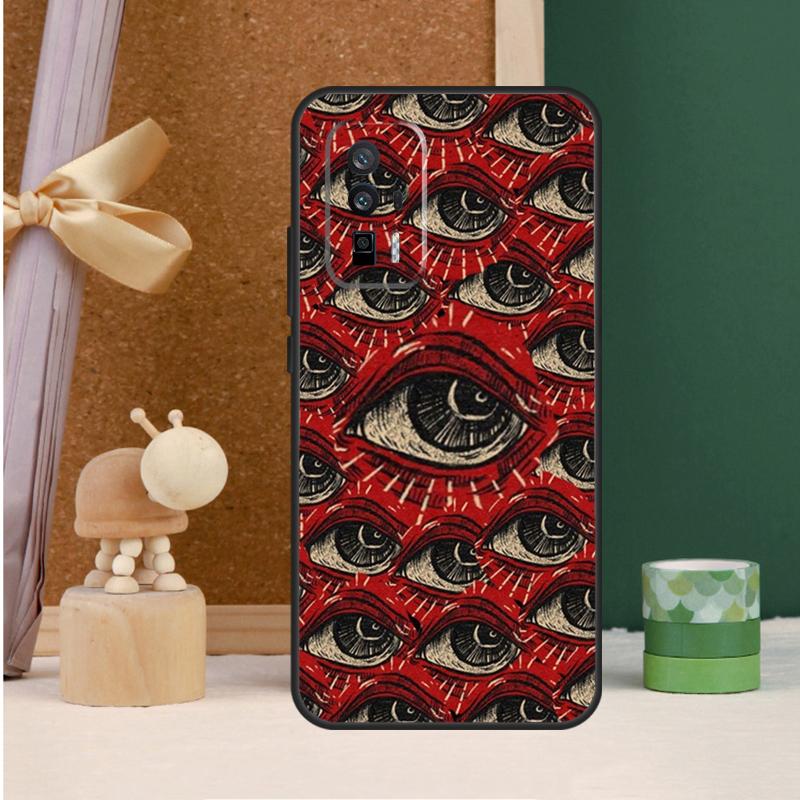 Scary Face Eyes Smiley Case For Xiaomi 15T 13T 14T Pro 13 14 15 Ultra 17 Pro Max POCO F7 F5 F6 X5 X6 X7 Pro Cover