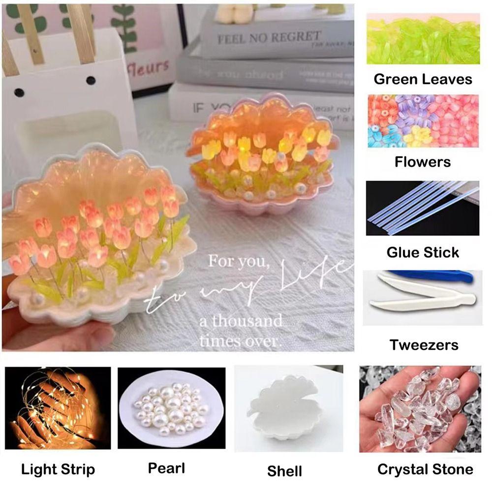 

9 Flowers LED Decorative Nights Lamp Excluding Gift Bags Mirror Light for Birthday Gifts Pink Flowers