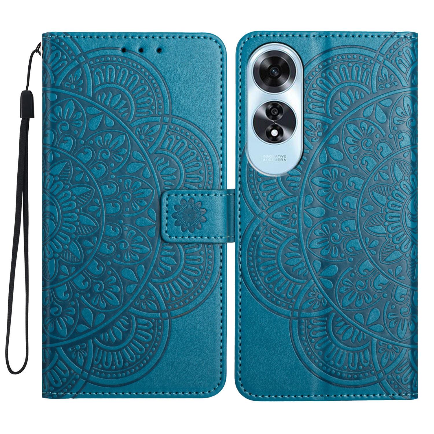 

Для Oppo A60 4G чехол PU кожаный чехол-кошелек с принтом мандалы Blue