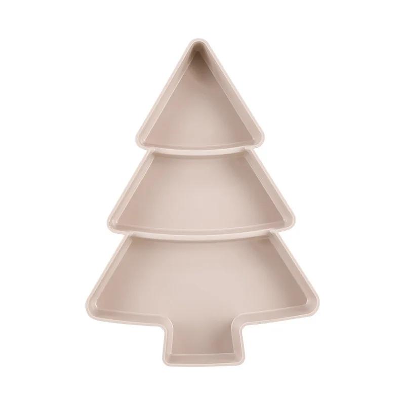 Creative Christmas Tree Shaped Tray Candy Snack Nuts and Dried Fruits Plastic Tray Bar Table Accessorie Dessert Plates Tableware